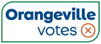 Orangeville votes graphic A graphic with a green border that says "Orangeville votes"