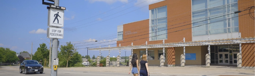 Pedestrian crossovers Pedestrians crossing the road at a crossover