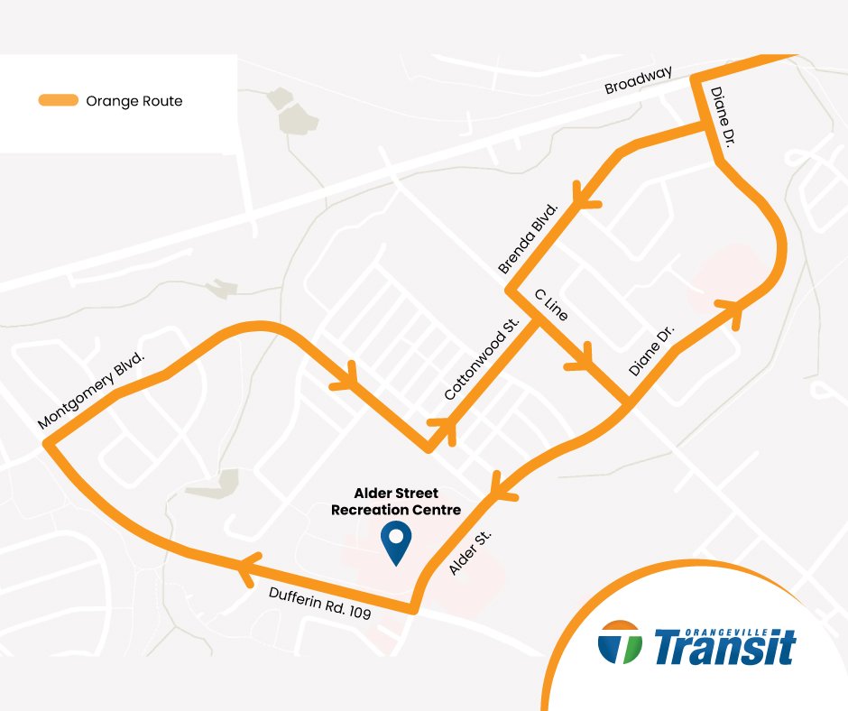 Orange route temporary detour map